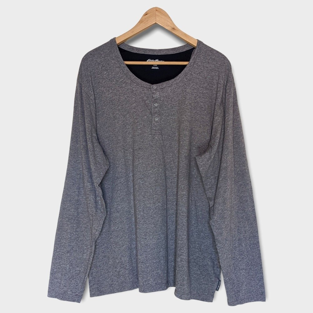 Eddie Bauer Henley Gray Size XL Long Sleeve Men